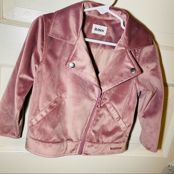 Mauve Velvet Moto Jacket - Picture 1 of 3